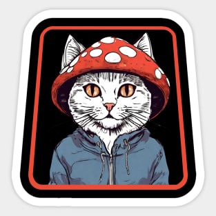 Cat mushroom Sticker